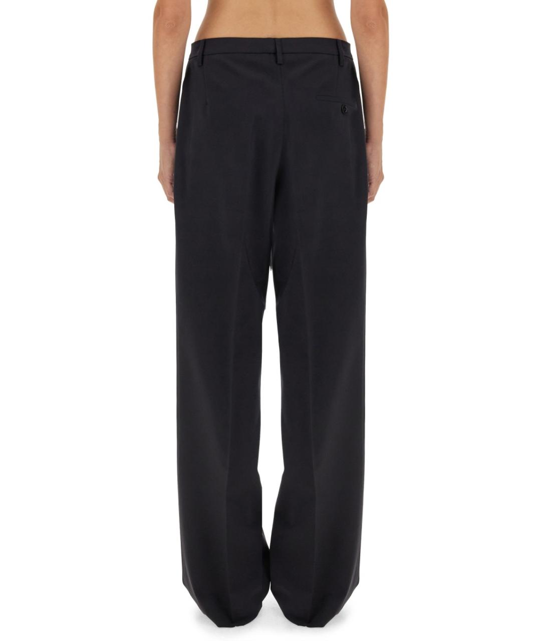ASPESI Черные полиэстеровые прямые брюки, фото 3