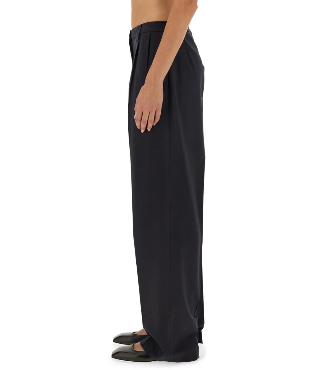 ASPESI Черные полиэстеровые прямые брюки, фото 4