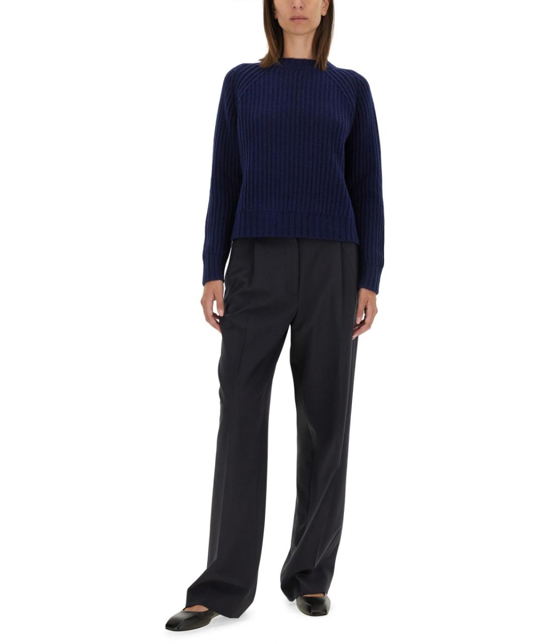 ASPESI Черные полиэстеровые прямые брюки, фото 2