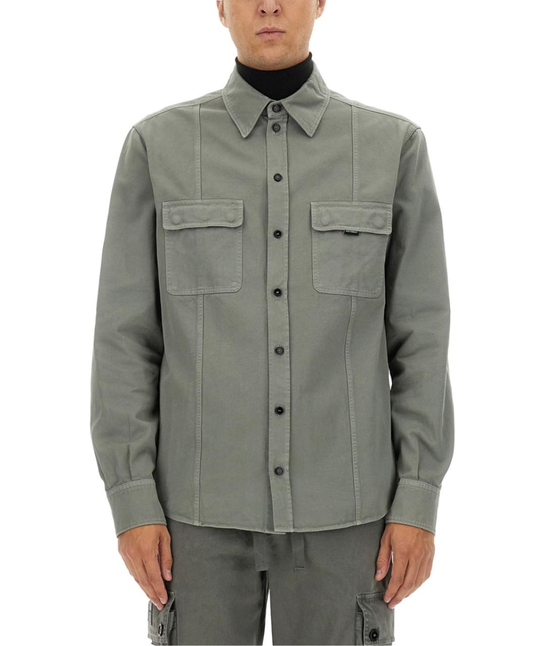 DOLCE&GABBANA Серая хлопковая кэжуал рубашка, фото 1