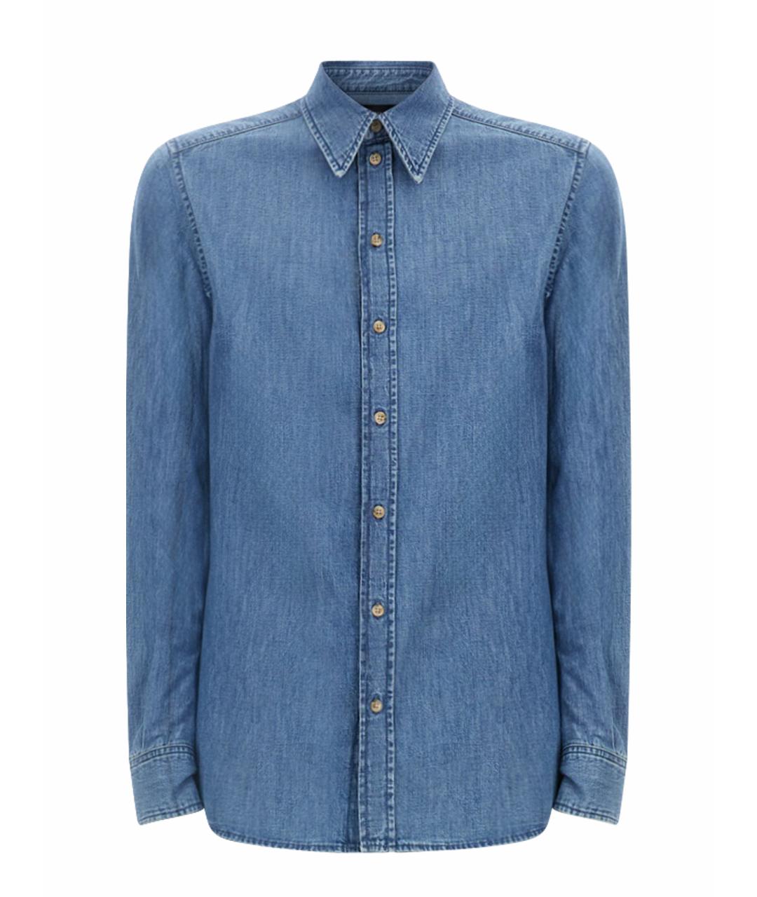 DOLCE&GABBANA Синяя хлопковая кэжуал рубашка, фото 1