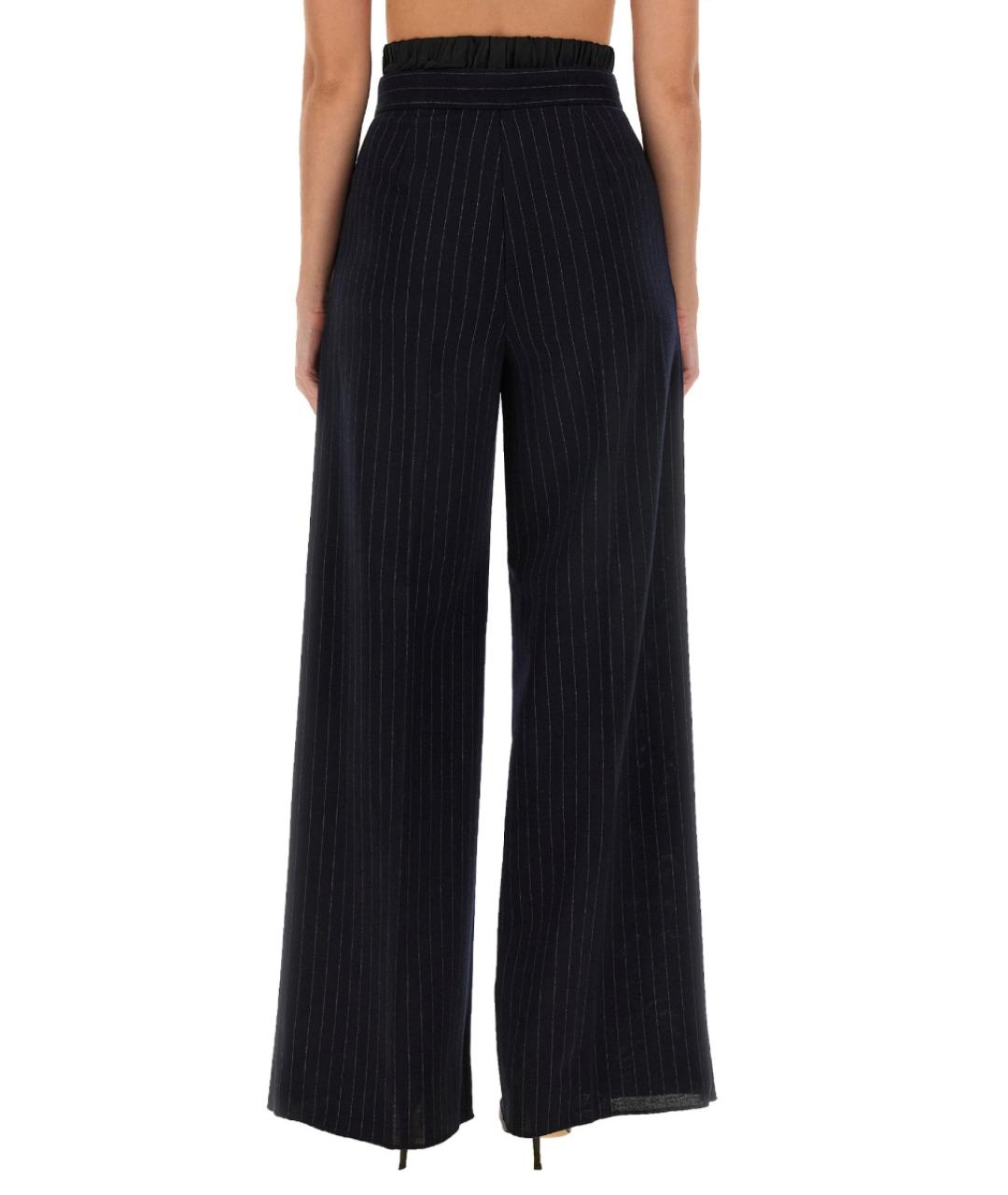 MAX MARA Синие шерстяные брюки широкие, фото 3