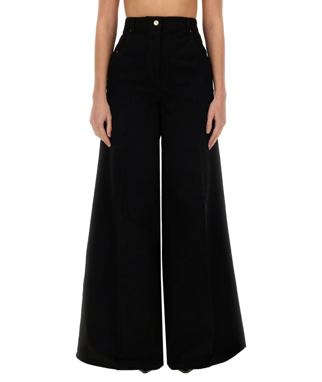 NINA RICCI Черные хлопковые брюки широкие, фото 5