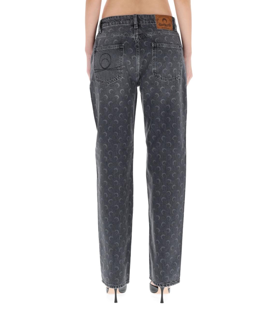 MARINE SERRE Серые хлопковые прямые джинсы, фото 4