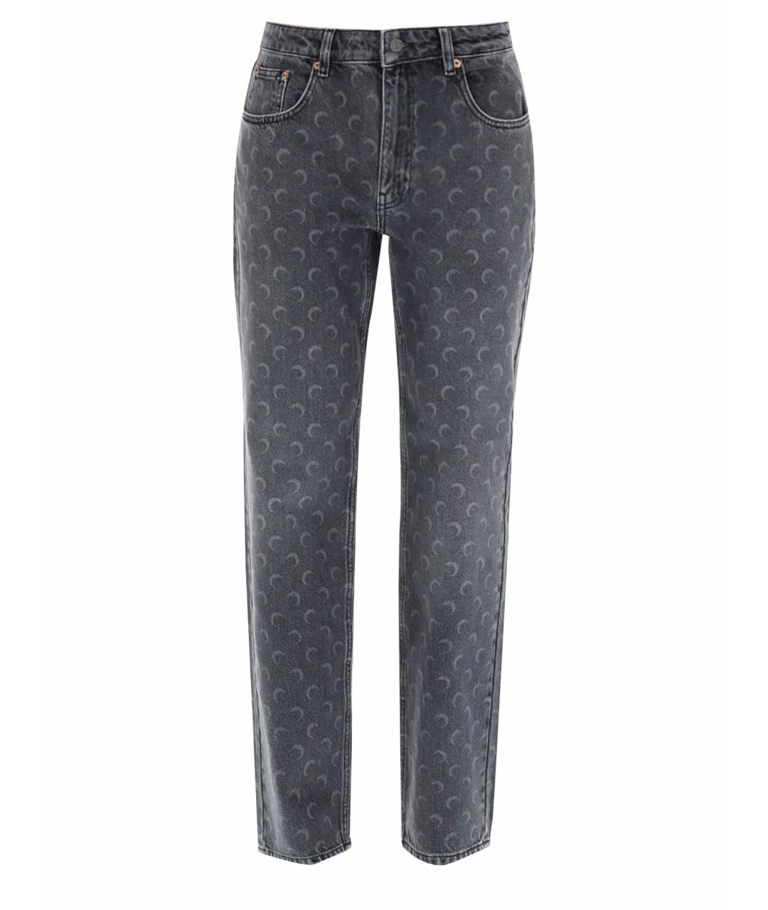 MARINE SERRE Серые хлопковые прямые джинсы, фото 1