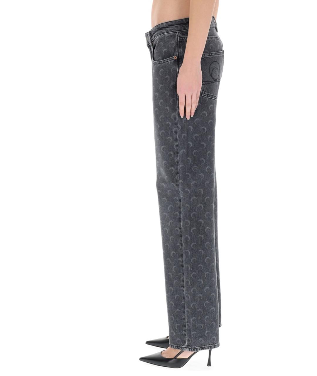 MARINE SERRE Серые хлопковые прямые джинсы, фото 3