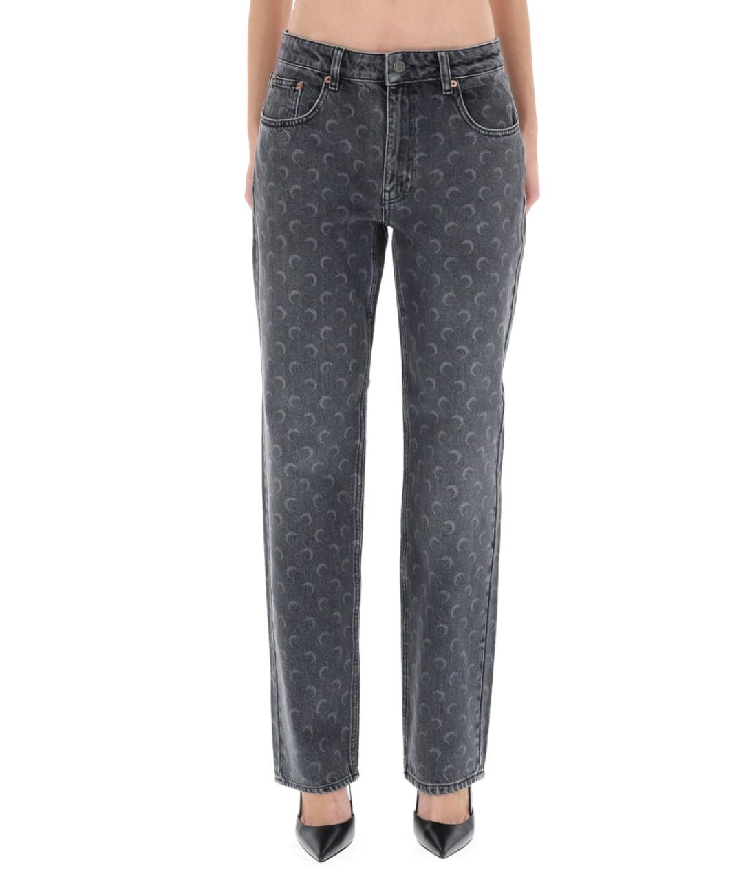 MARINE SERRE Серые хлопковые прямые джинсы, фото 5