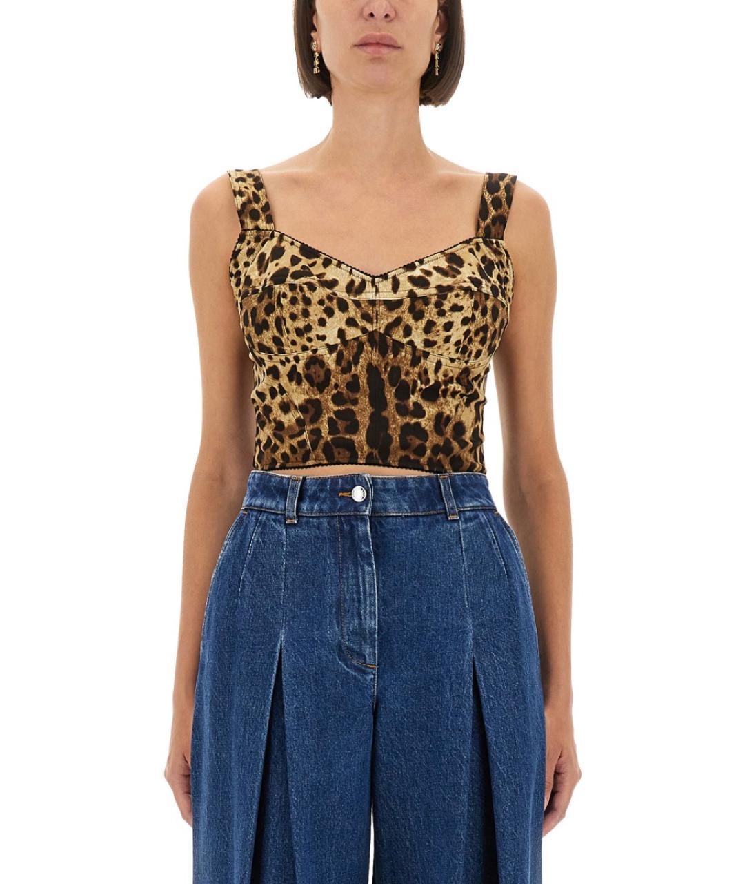 DOLCE&GABBANA Мульти шелковая майка, фото 2