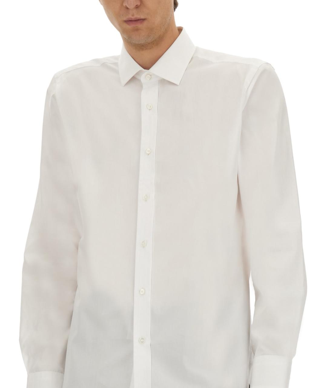 HUGO BOSS Белая хлопковая кэжуал рубашка, фото 4