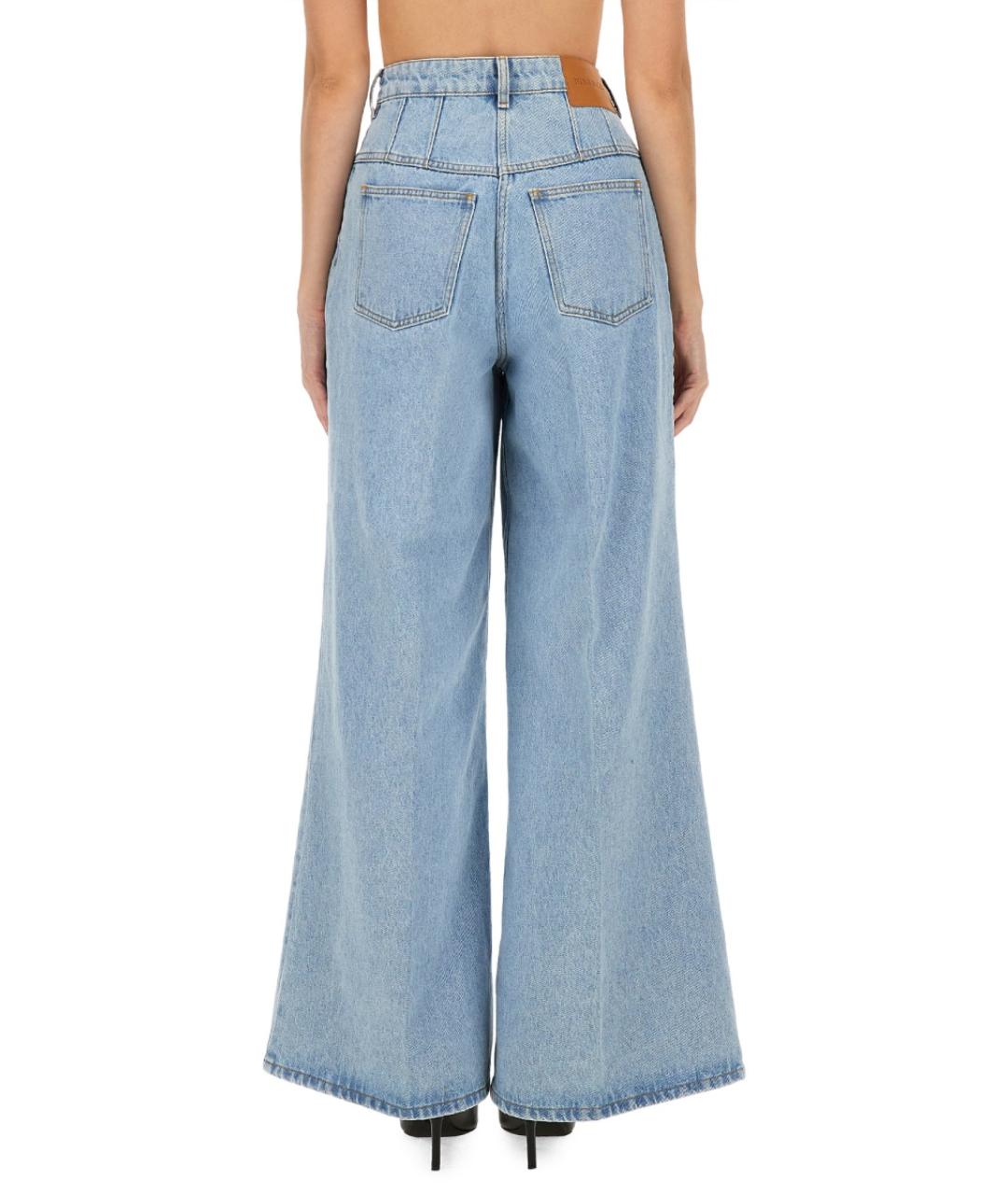 NINA RICCI Голубые хлопковые прямые джинсы, фото 3