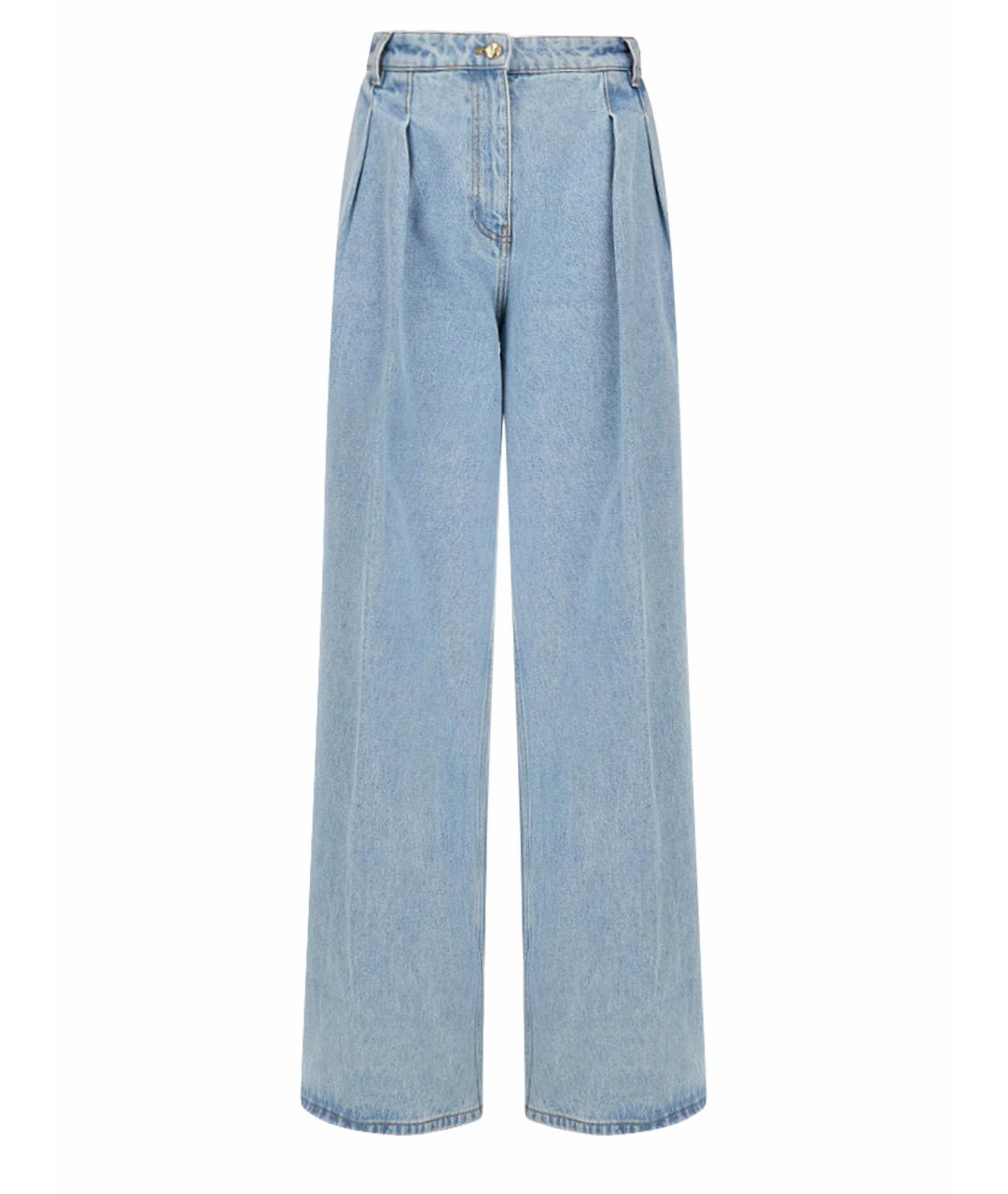 NINA RICCI Голубые хлопковые прямые джинсы, фото 1