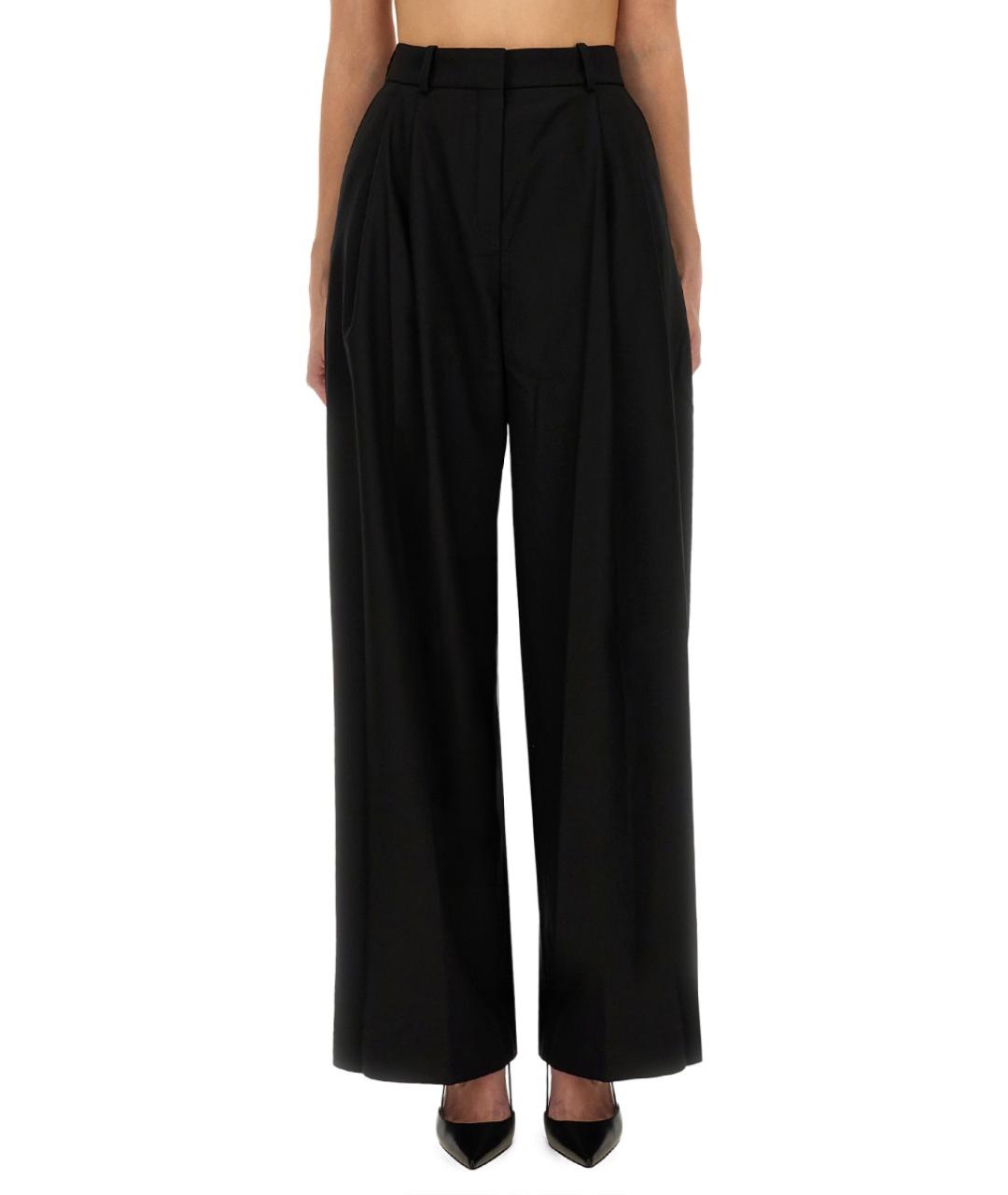 NINA RICCI Черные шерстяные прямые брюки, фото 5