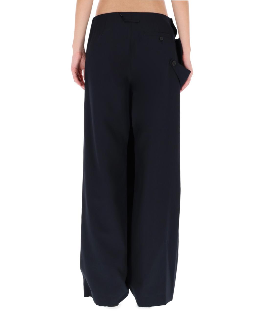 JEAN PAUL GAULTIER Темно-синие полиэстеровые брюки широкие, фото 4