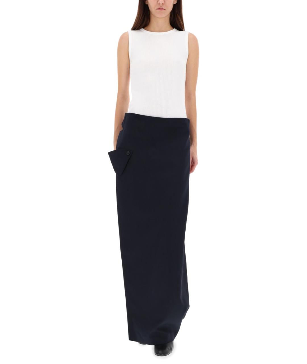 JEAN PAUL GAULTIER Темно-синие полиэстеровые брюки широкие, фото 2