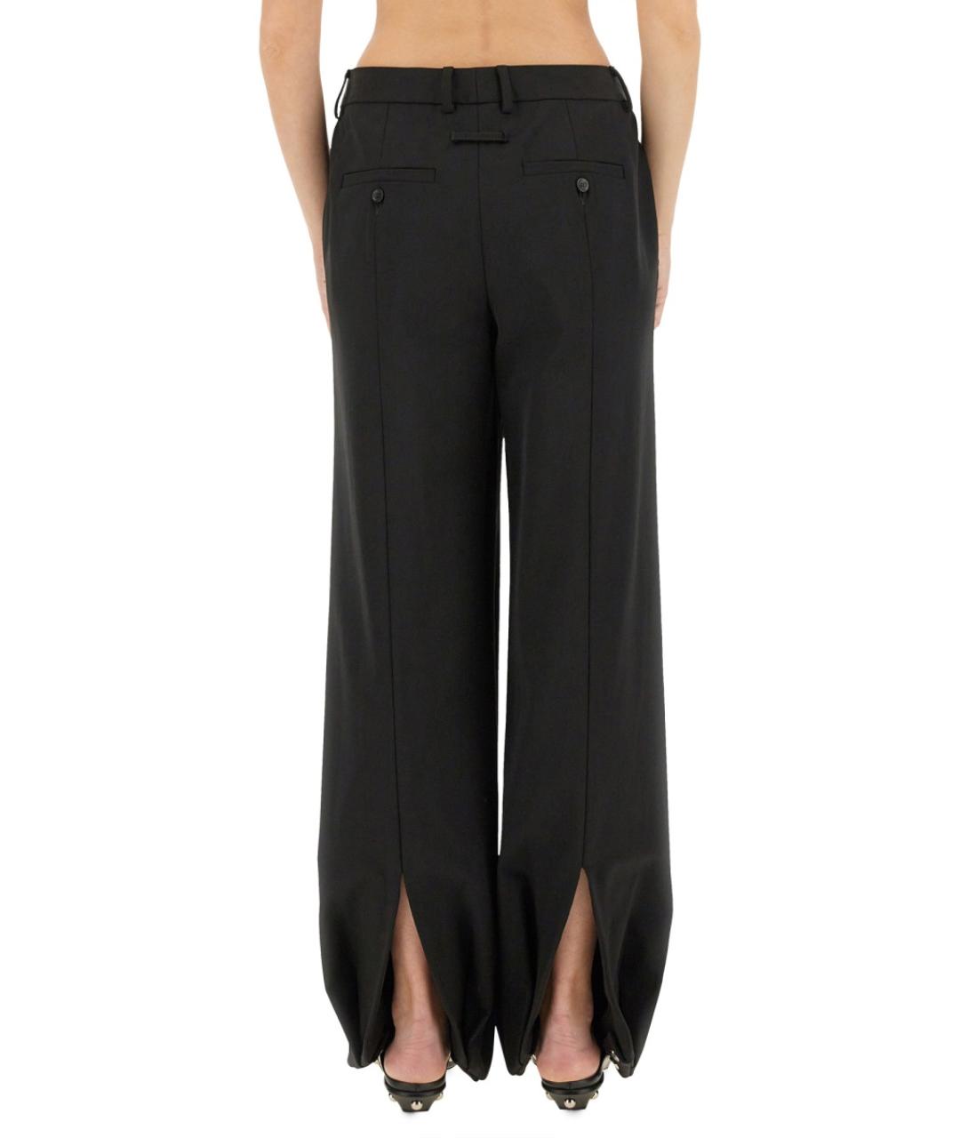 JEAN PAUL GAULTIER Черные полиамидовые прямые брюки, фото 3