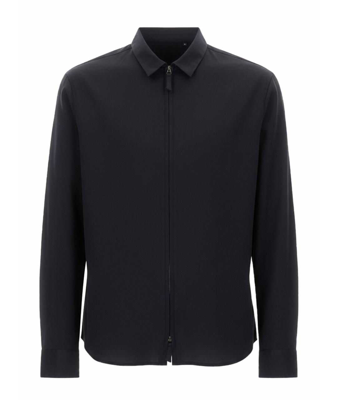 GIORGIO ARMANI Темно-синяя хлопковая кэжуал рубашка, фото 1