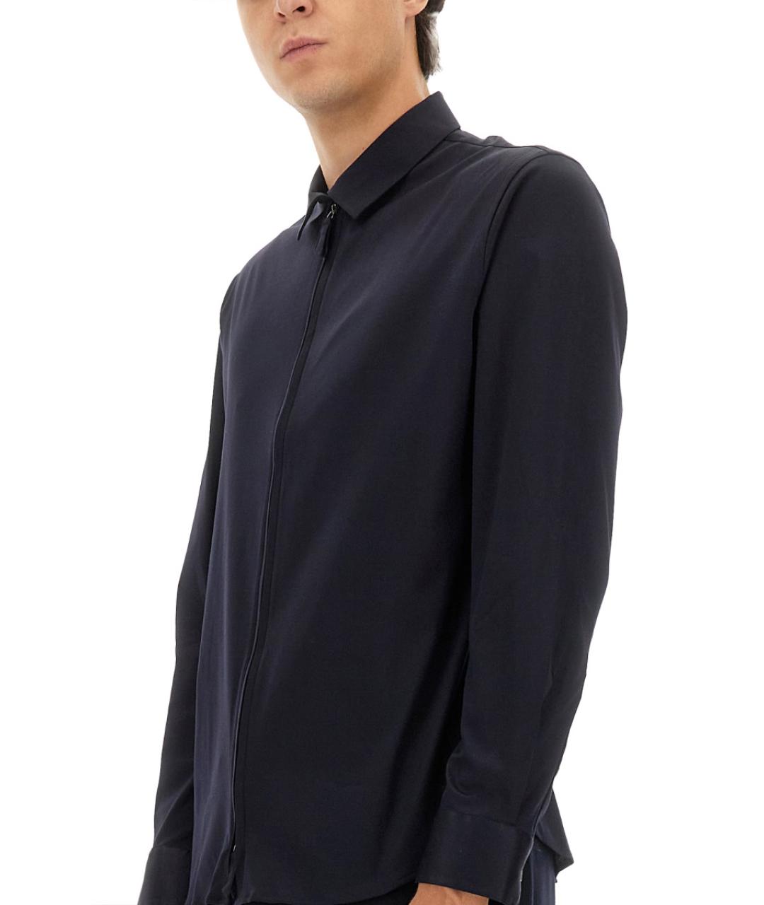 GIORGIO ARMANI Темно-синяя хлопковая кэжуал рубашка, фото 4