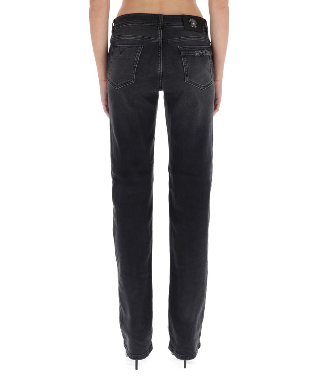 VERSACE JEANS COUTURE Черные хлопковые прямые джинсы, фото 4