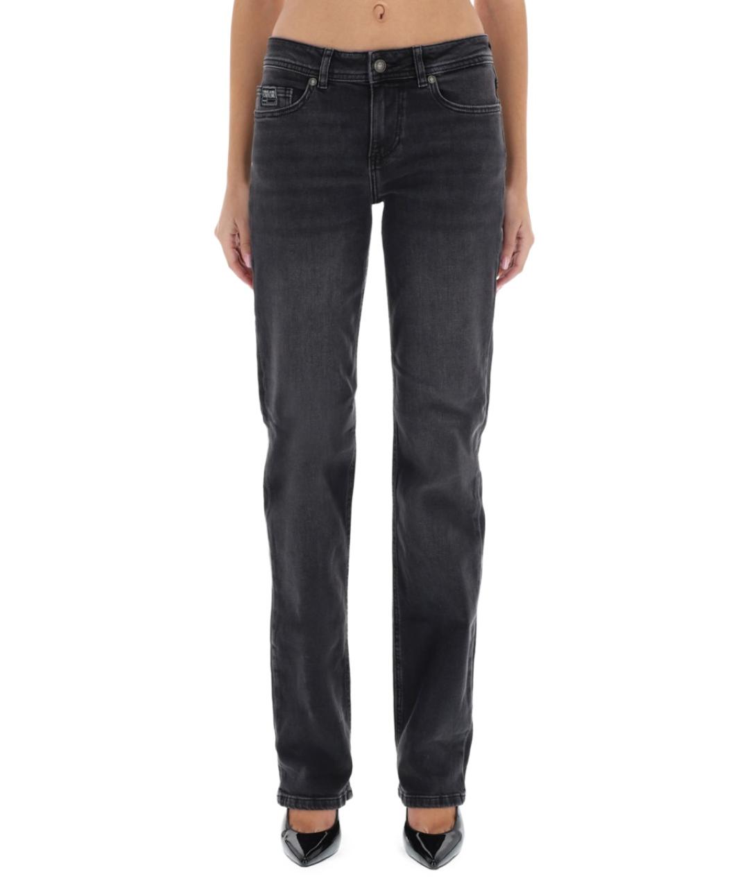VERSACE JEANS COUTURE Черные хлопковые прямые джинсы, фото 1