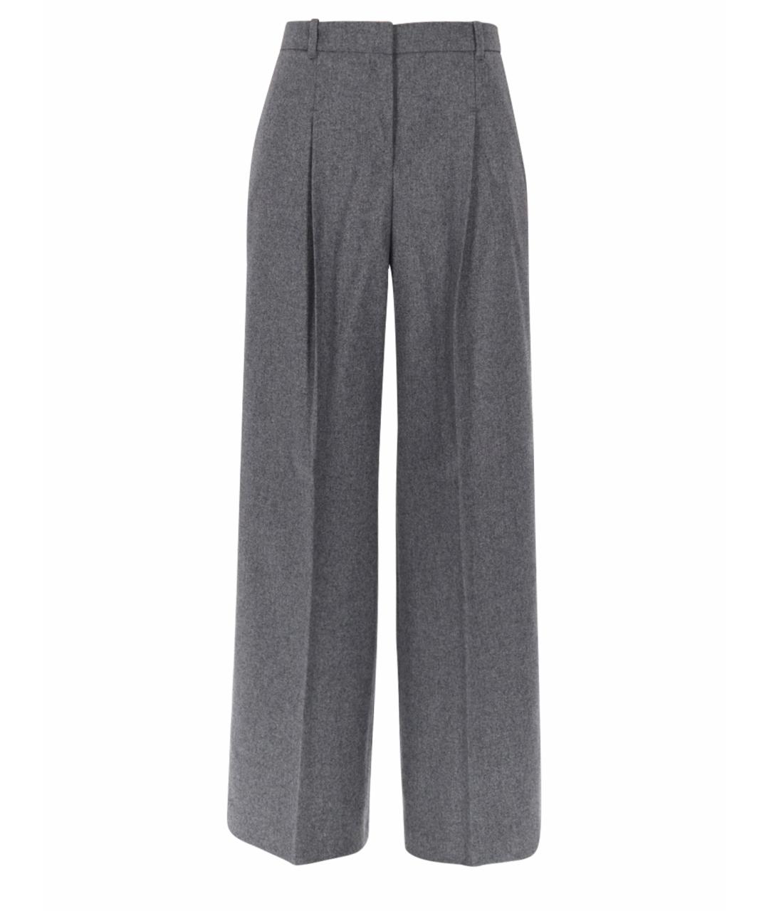 HUGO BOSS Серые шерстяные прямые брюки, фото 1