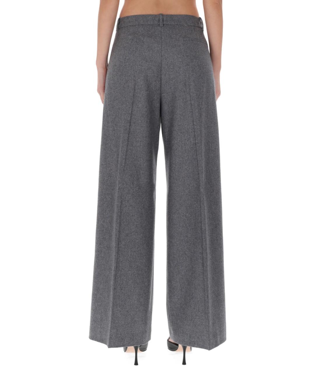 HUGO BOSS Серые шерстяные прямые брюки, фото 4