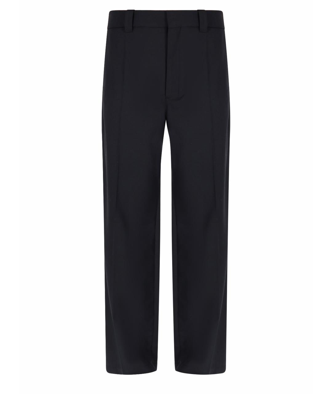 LEMAIRE Темно-синие полиэстеровые прямые брюки, фото 1