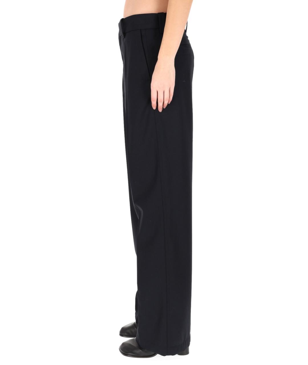 LEMAIRE Темно-синие полиэстеровые прямые брюки, фото 3