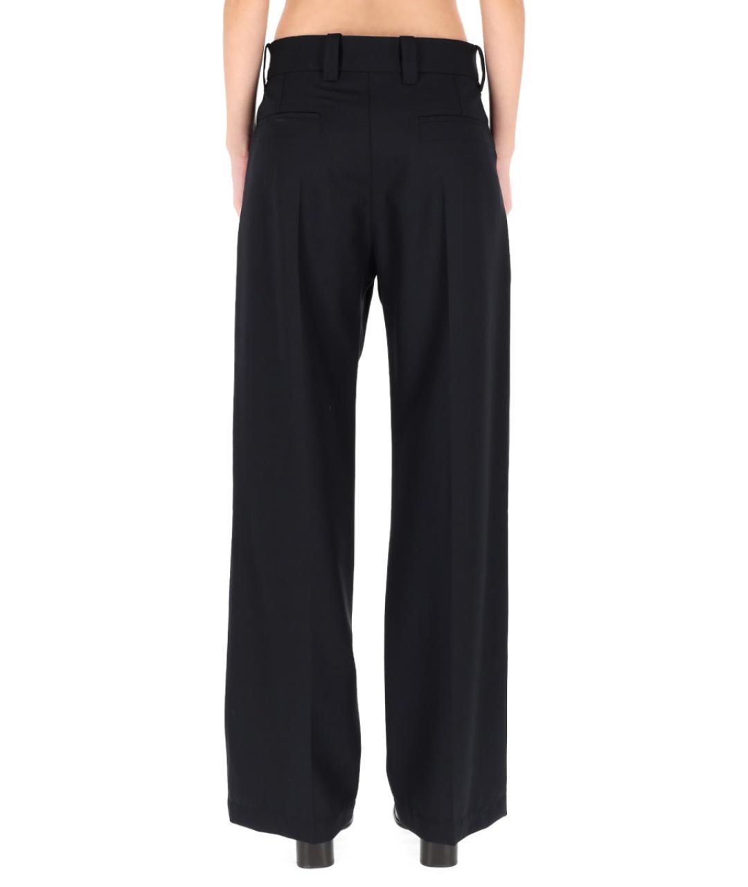 LEMAIRE Темно-синие полиэстеровые прямые брюки, фото 4