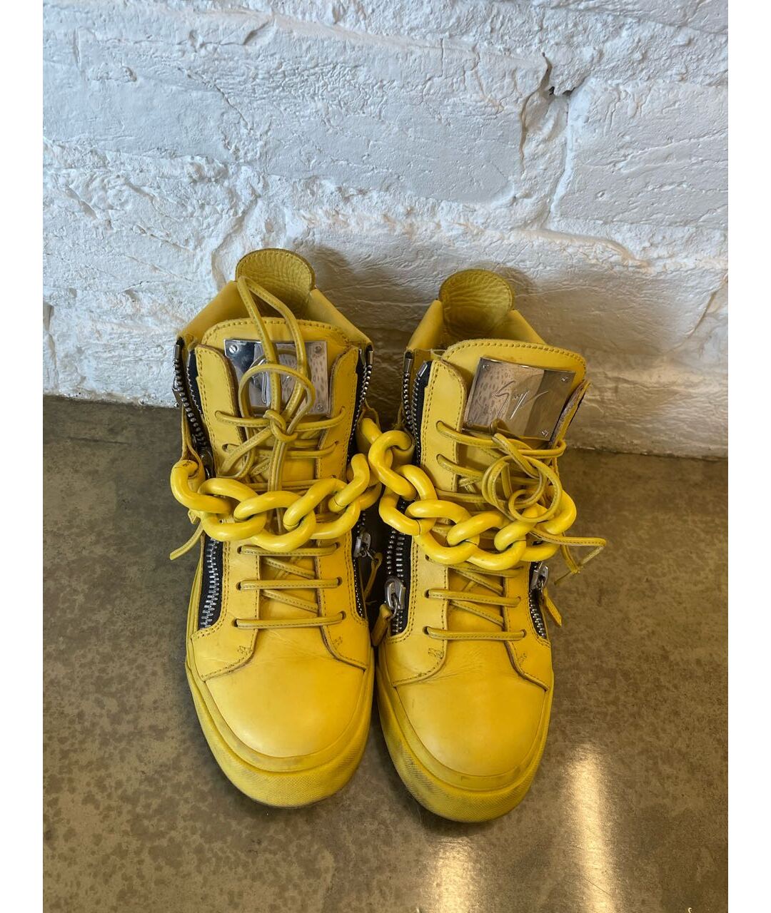 GIUSEPPE ZANOTTI DESIGN Желтые кожаные ботинки, фото 2