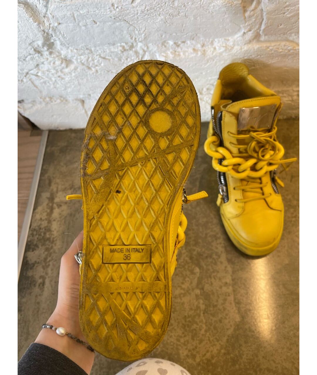 GIUSEPPE ZANOTTI DESIGN Желтые кожаные ботинки, фото 3
