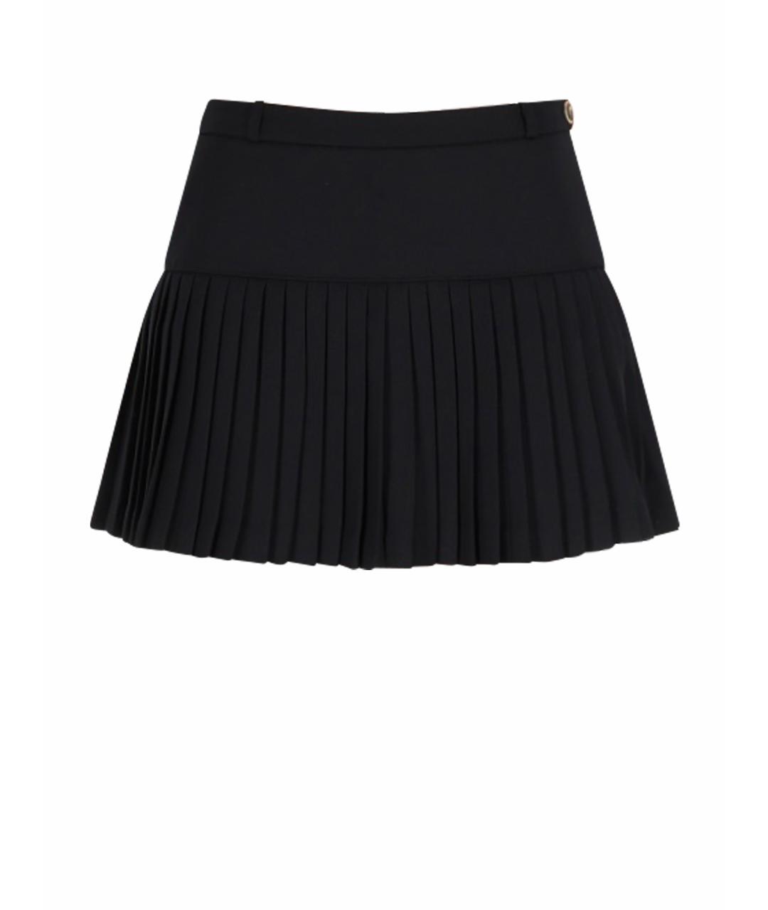 MARINE SERRE Черная шерстяная юбка мини, фото 1