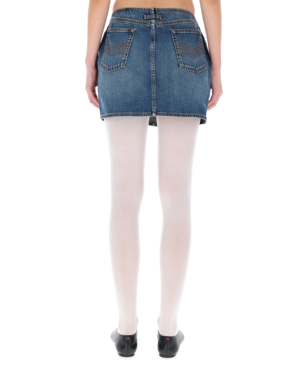 JEAN PAUL GAULTIER Синяя хлопковая юбка мини, фото 5