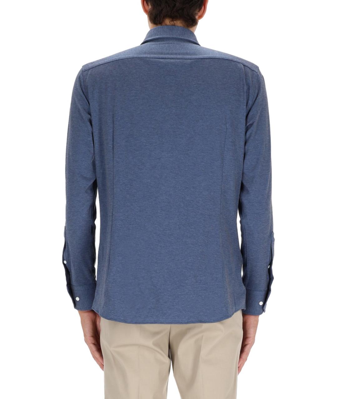 HUGO BOSS Синяя хлопковая кэжуал рубашка, фото 4