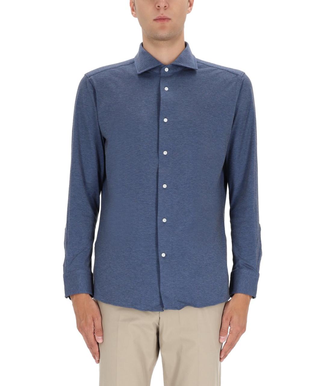HUGO BOSS Синяя хлопковая кэжуал рубашка, фото 1