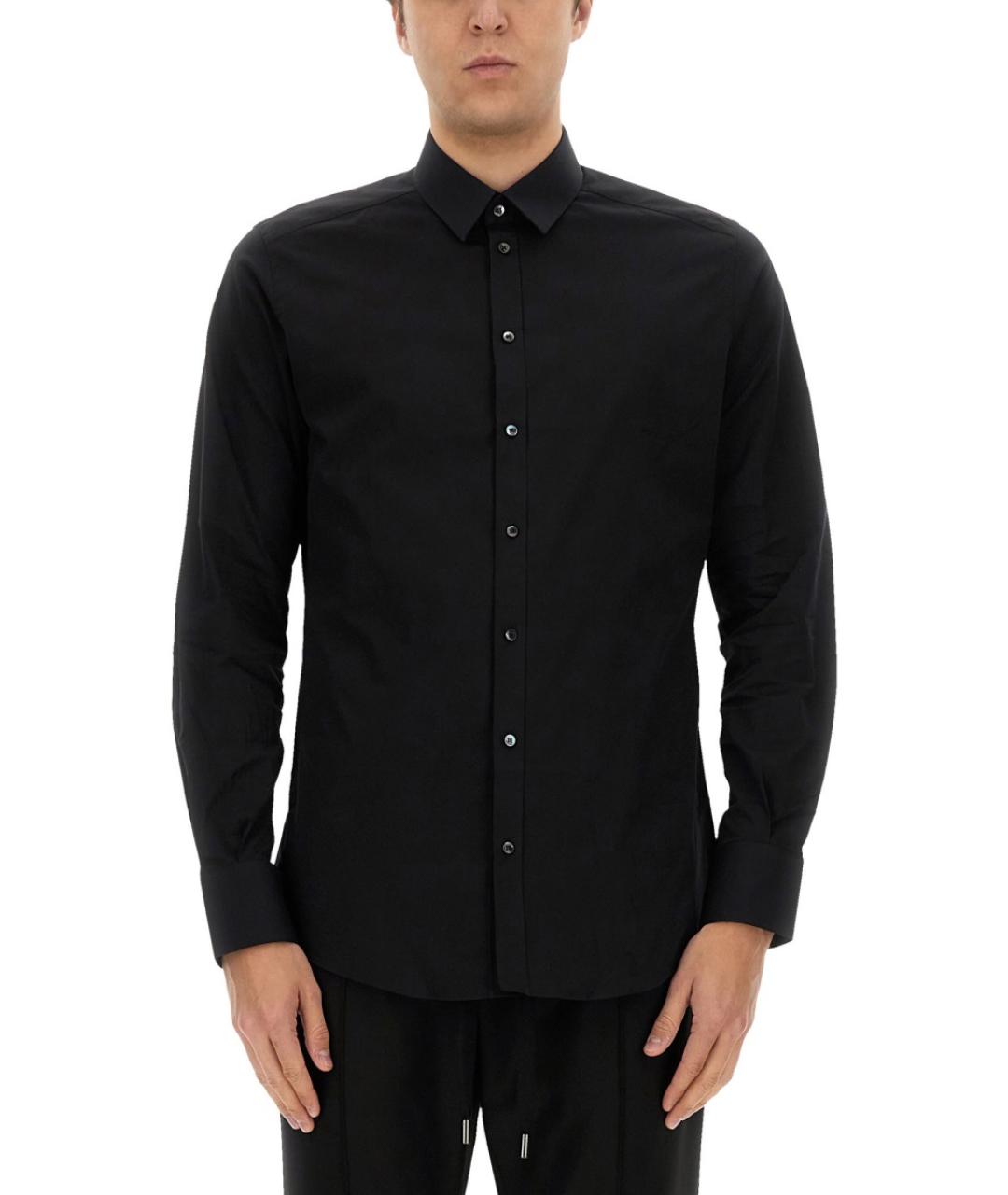 DOLCE&GABBANA Черная хлопковая кэжуал рубашка, фото 5