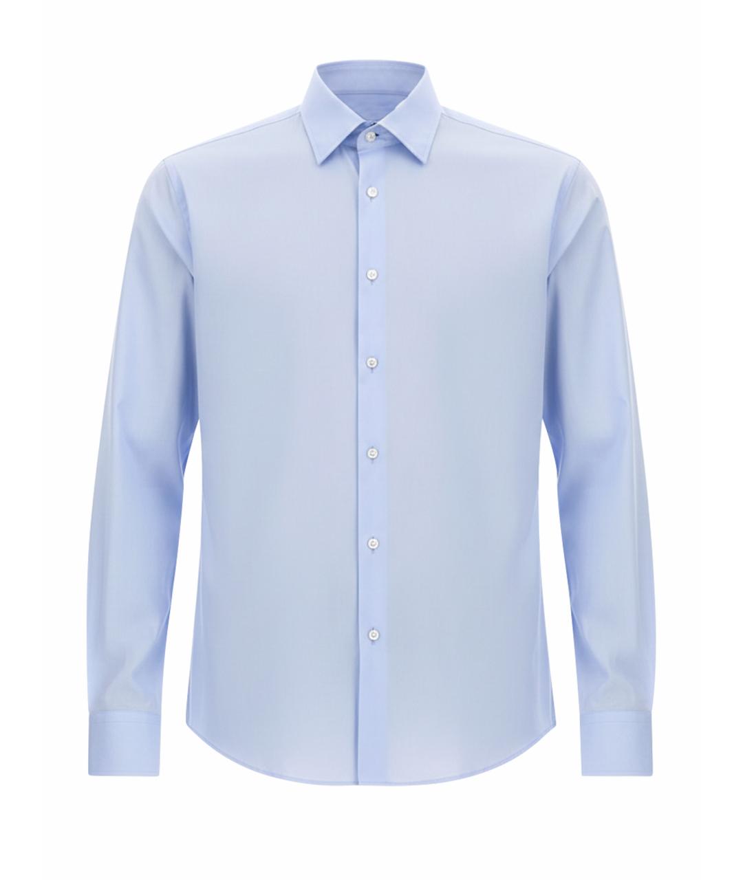 HUGO BOSS Голубая хлопковая кэжуал рубашка, фото 1