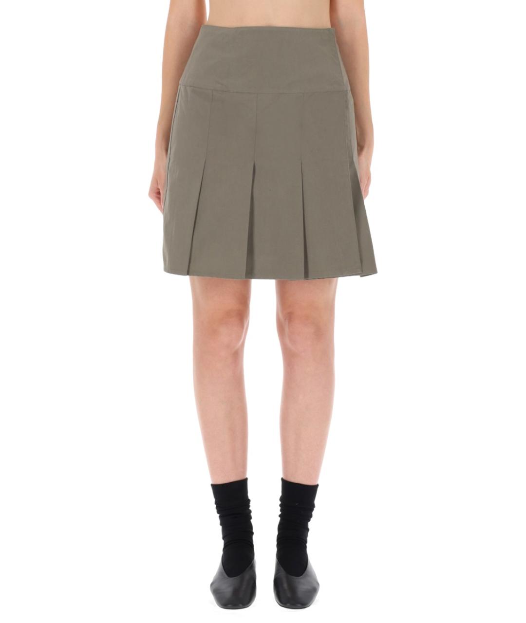 OUR LEGACY Хаки хлопковая юбка мини, фото 5