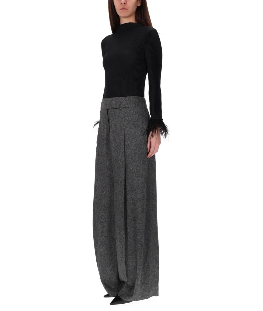 HUGO BOSS Серые вискозные прямые брюки, фото 2