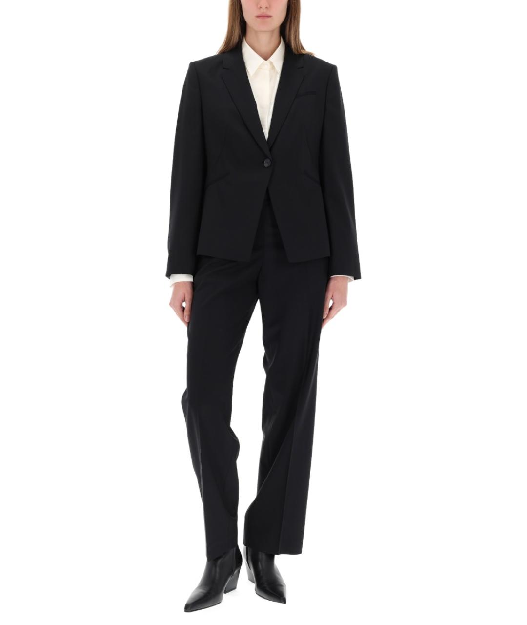 HUGO BOSS Черные шерстяные прямые брюки, фото 2