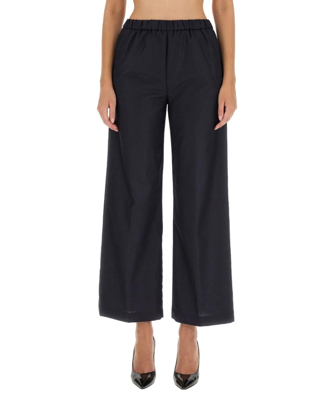 ASPESI Темно-синие шерстяные прямые брюки, фото 5