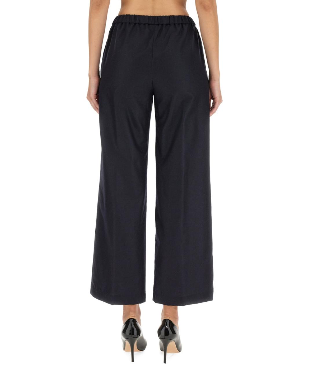 ASPESI Темно-синие шерстяные прямые брюки, фото 3