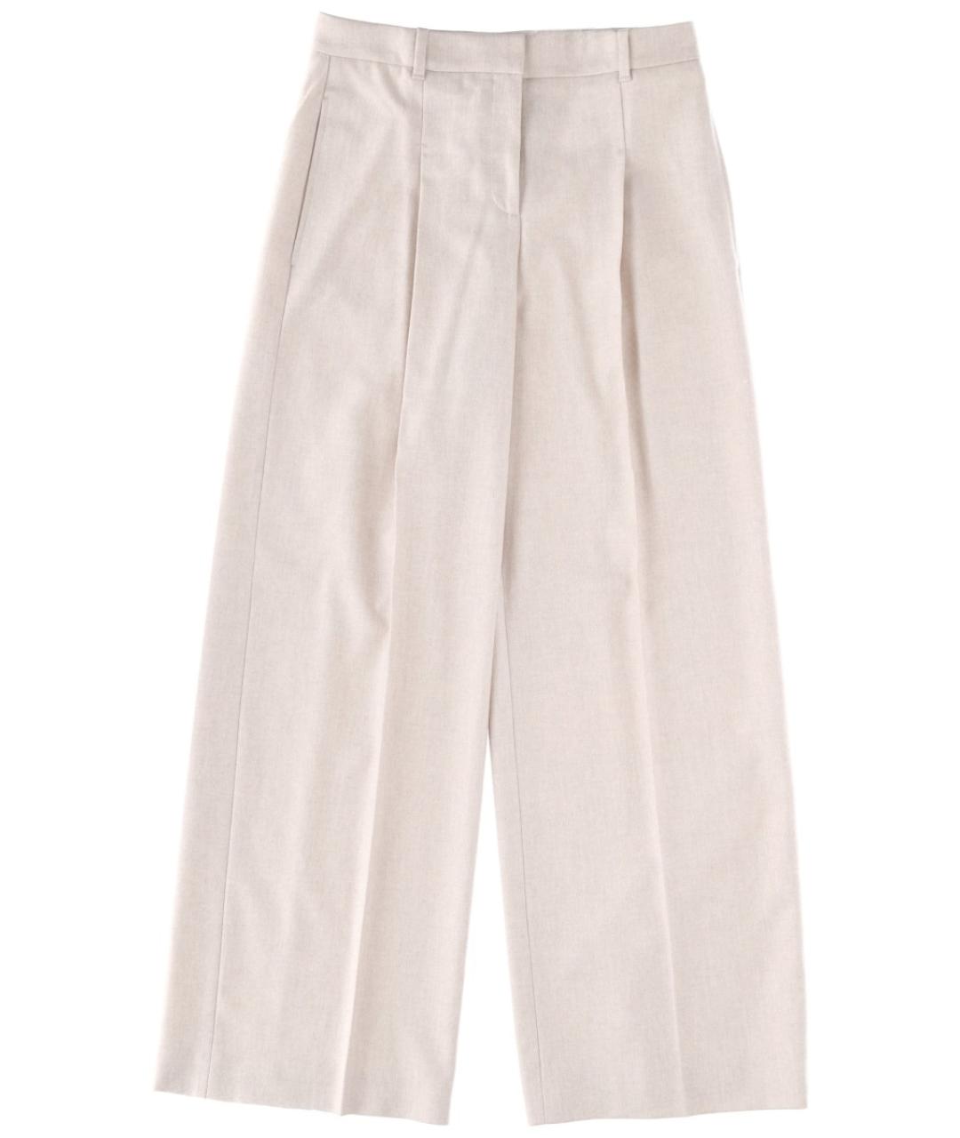 HUGO BOSS Белые шерстяные прямые брюки, фото 1