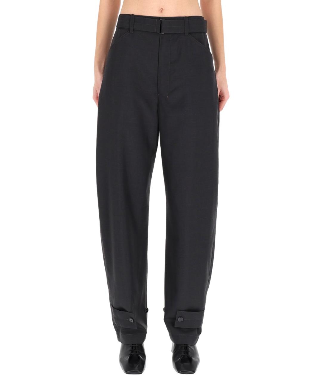 LEMAIRE Серые полиэстеровые прямые брюки, фото 6