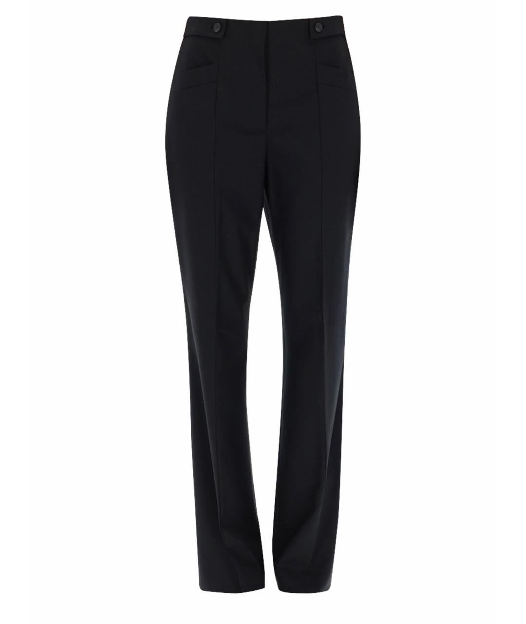 HUGO BOSS Черные шерстяные прямые брюки, фото 1