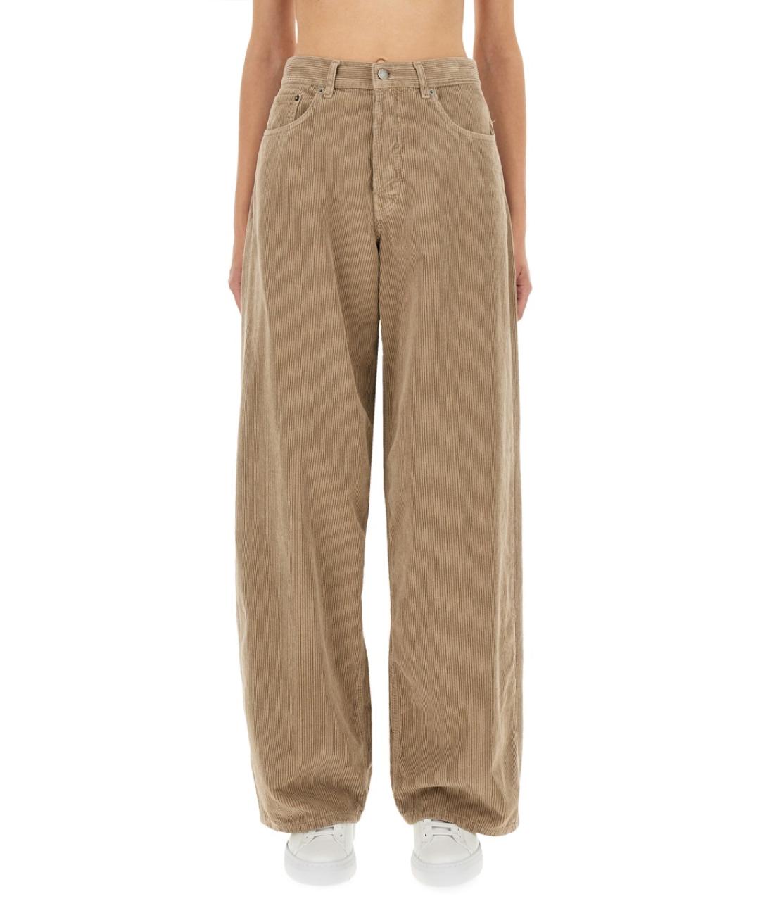 HAIKURE Бежевые хлопковые прямые джинсы, фото 1