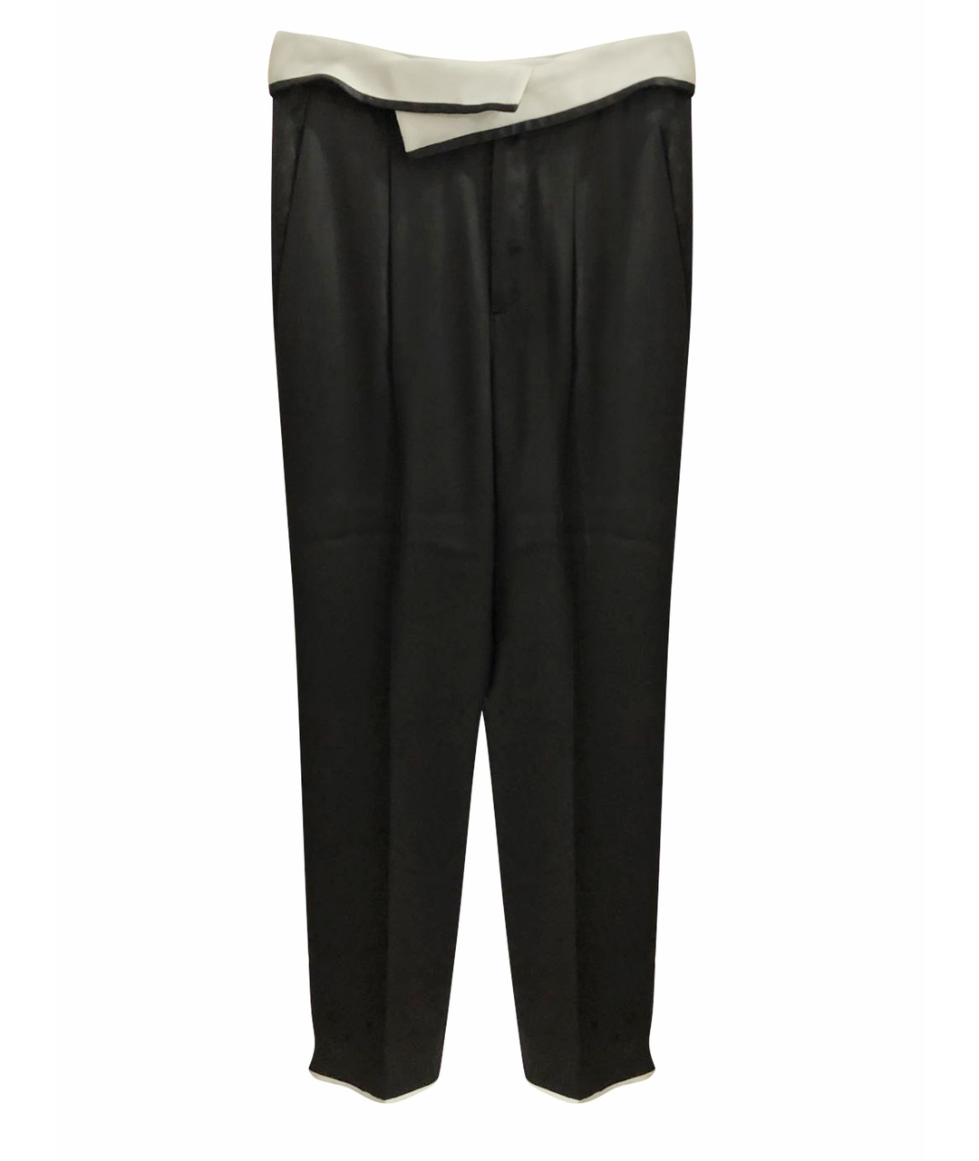 MAISON MARGIELA Черные шелковые прямые брюки, фото 1