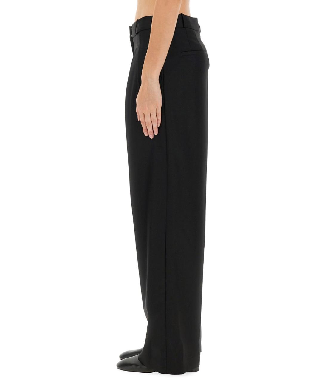 LOULOU STUDIO Черные шерстяные прямые брюки, фото 4
