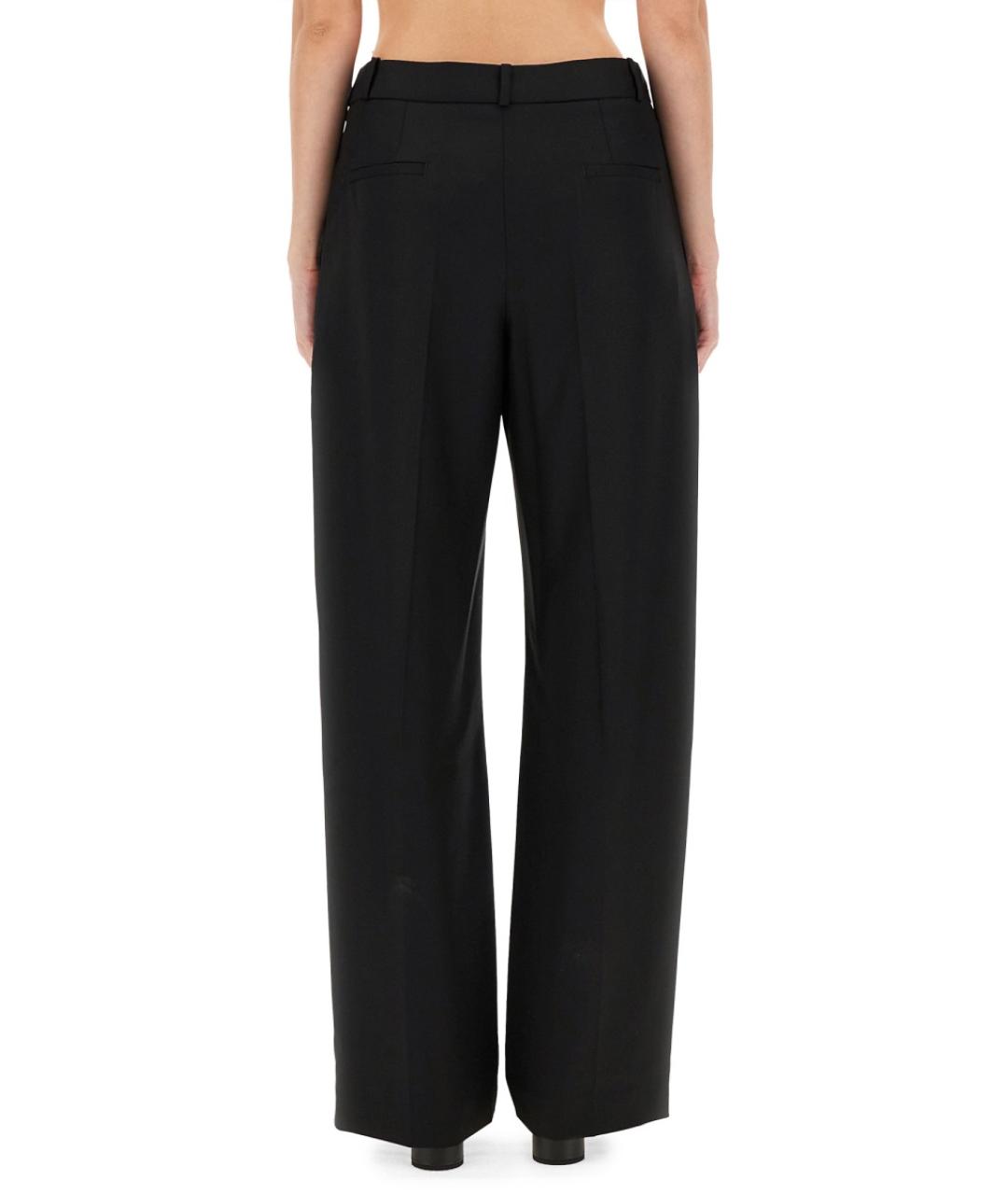 LOULOU STUDIO Черные шерстяные прямые брюки, фото 3