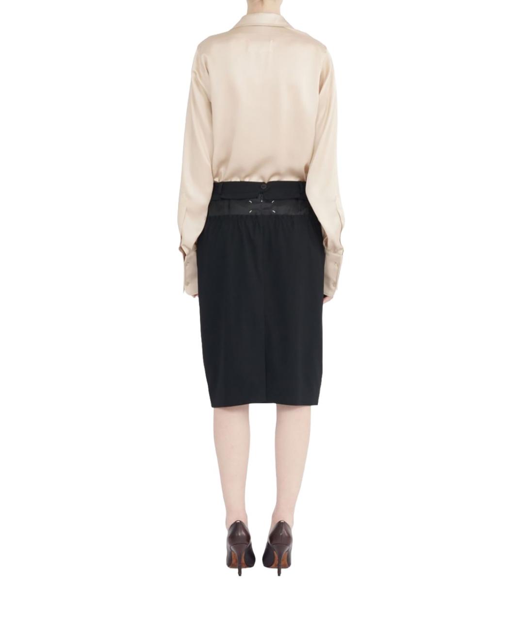 MAISON MARGIELA Черная полиэстеровая юбка миди, фото 3