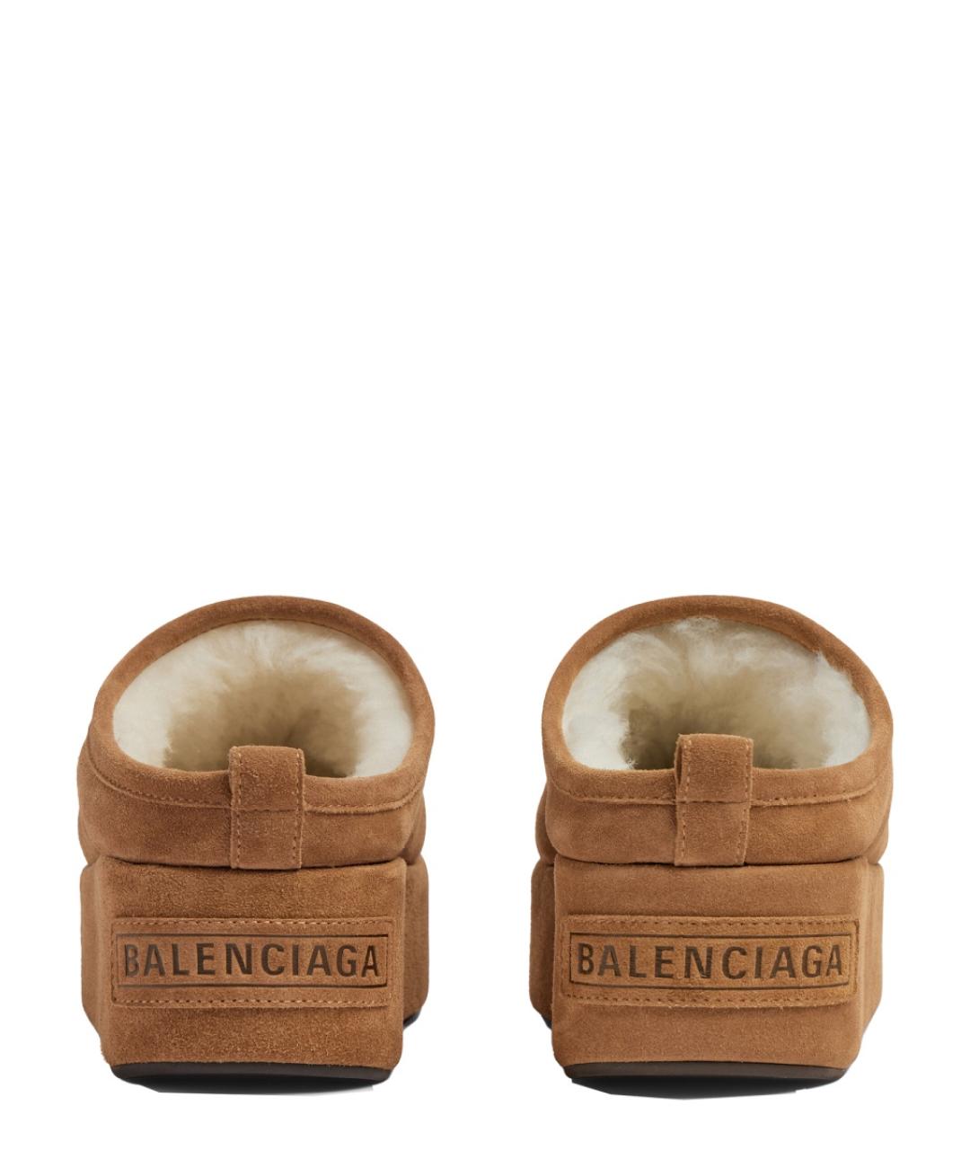 BALENCIAGA Коричневые замшевые мюли, фото 4